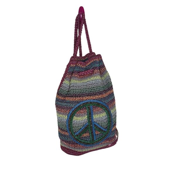 The Sak Unisex Crochet Rainbow Peace Sign Backpack Multicolor - Picture 1 of 5